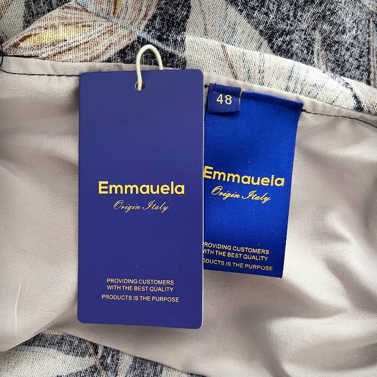 個性・ショートパンツ 定価4万◆Emmauela・イタリア・ミラノ発◆高級リネン/麻 薄手 速乾 オシャレ 総柄 イージーパンツ 海パン 春夏 XL/50_画像9