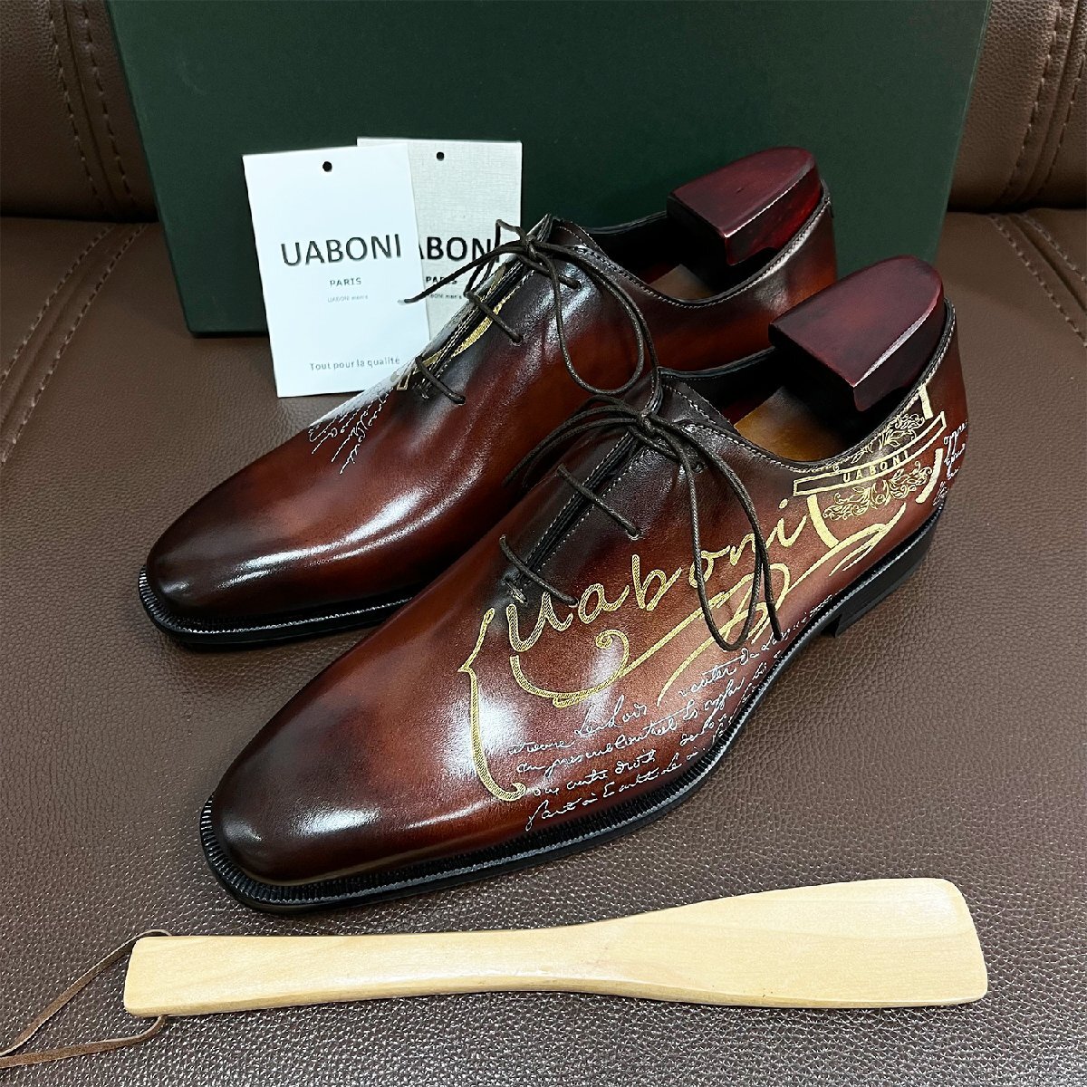  popular EU made regular price 28 ten thousand special order limited goods *UABONI* business shoes *yuaboni* high class hand made handmade hand . original leather formal gentleman 25.