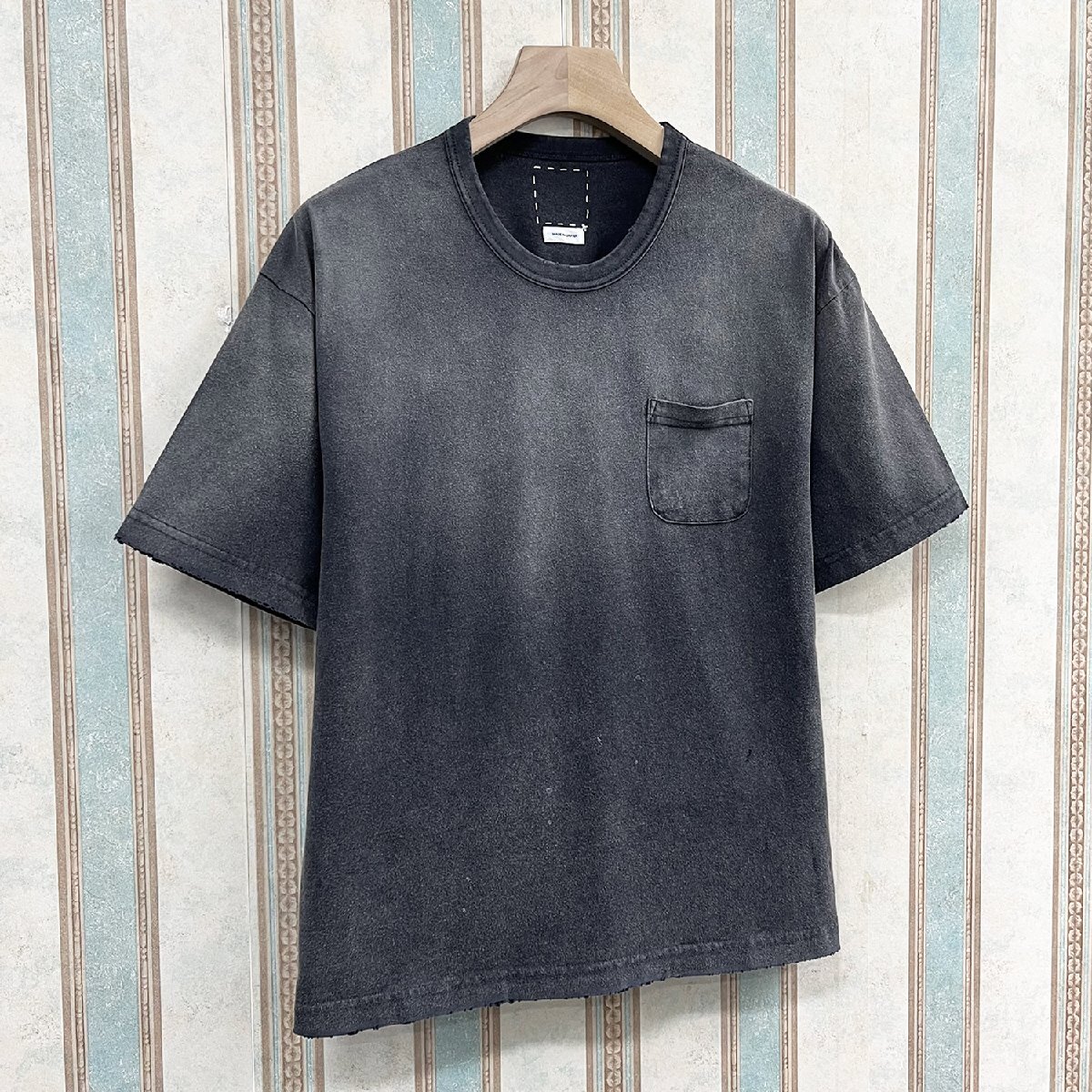 希少 参考定価4万 VISVIM 23SS JUMBO TEE S/S CRASH クラッシュダメージ加工 半袖ポケットジャンボＴシャツ 0123105010016 サイズ1_画像10