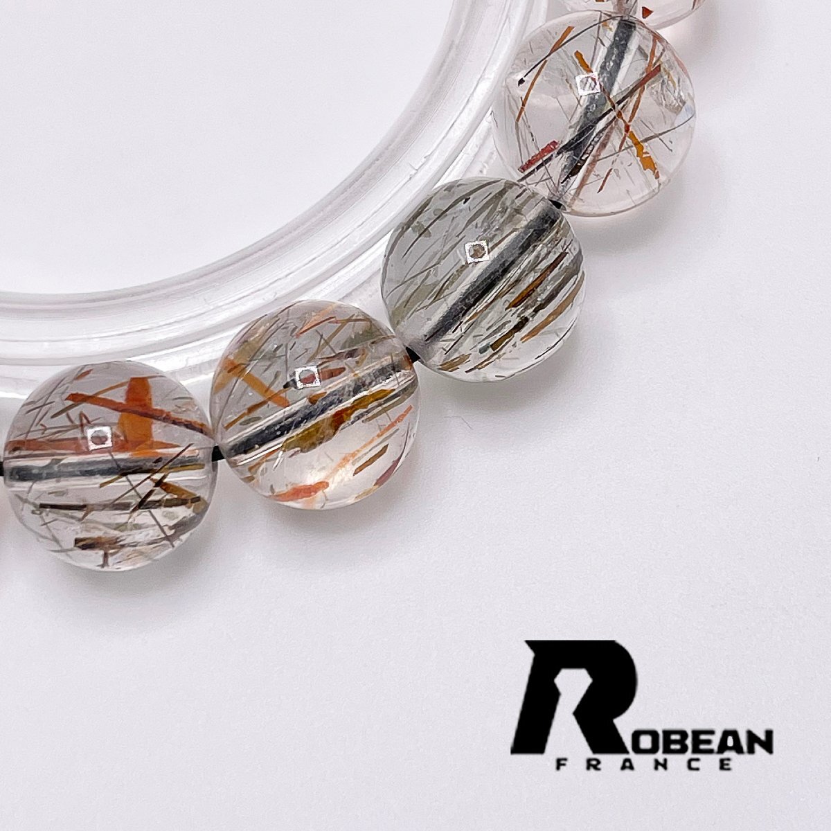 上品 EU製 定価6万円★ROBEAN・ゴールドスーパーセブン★パワーストーン ブレスレット 天然石 原石 綺麗 お守り 12-12.5mm 1002H222_画像3