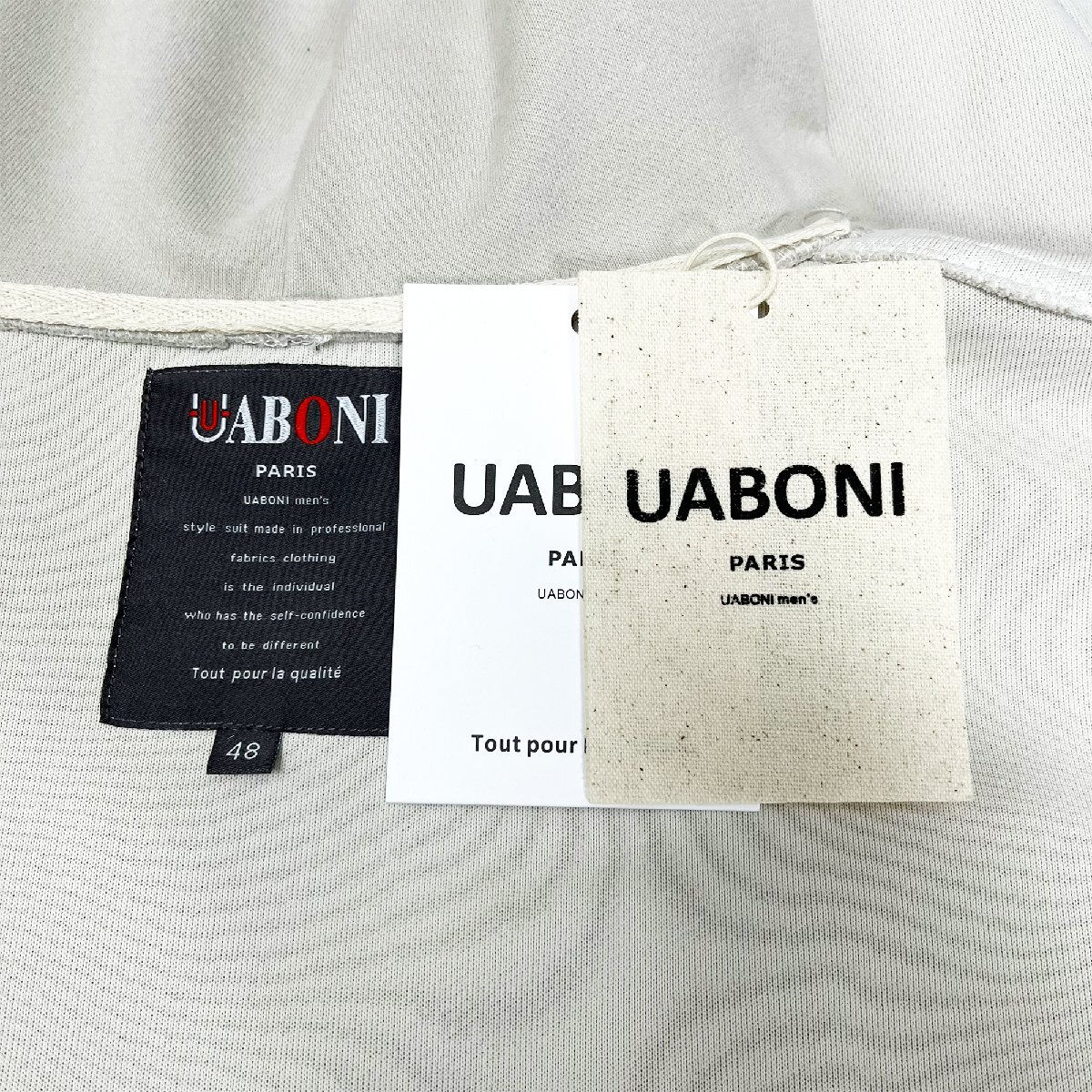 高級EU製＆定価8万◆UABONI*Paris*上下セット*ユアボニ*パリ発◆上品 ソフト 快適 通気性 定番 パーカー スウェットパンツ スポーツ 春 L_画像10