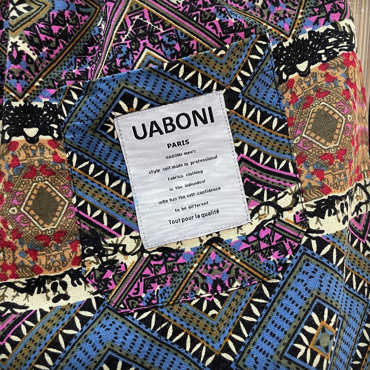 超人気EU製＆定価5万◆UABONI*ショートパンツ*Paris*ユアボニ*パリ発◆高級リネン/麻 速乾 短パン 半ズボン ネイティブ柄 カジュアル M/46_画像10