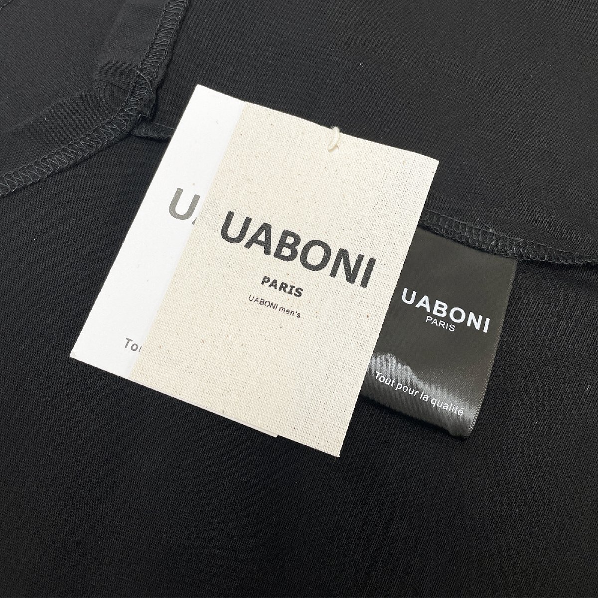 新作EU製＆定価2万◆UABONI*Paris*半袖Tシャツ*ユアボニ*パリ発◆上級 速乾 別布 異素材切替 イレギュラーヘム かっこいい 個性 メンズ 2XL_画像9