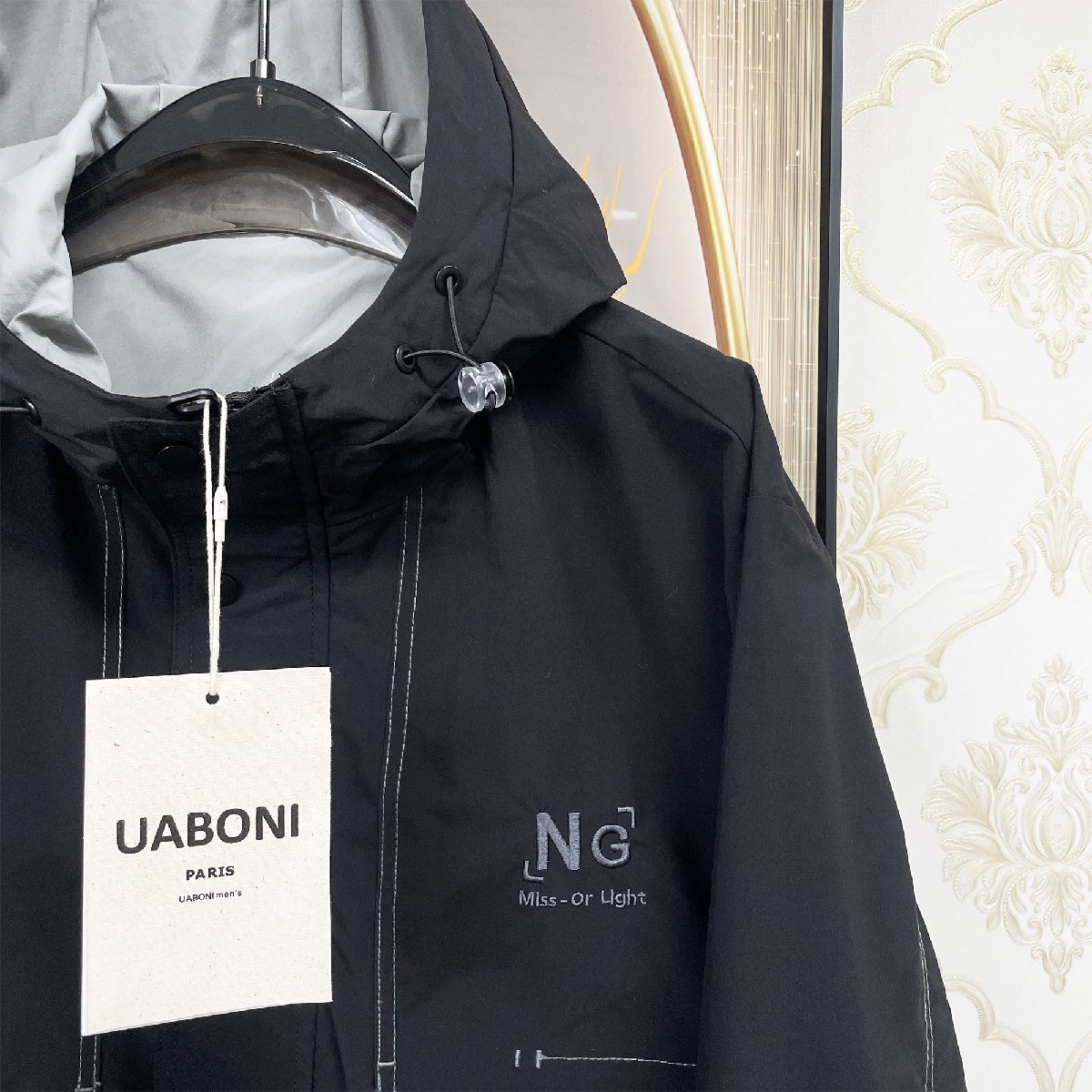 一枚限定EU製＆定価6万◆UABONI*Paris*ジャケット*ユアボニ*パリ発◆上品 軽量 防風 速乾 シンプル ブルゾン アウター カジュアル 定番 L_画像6