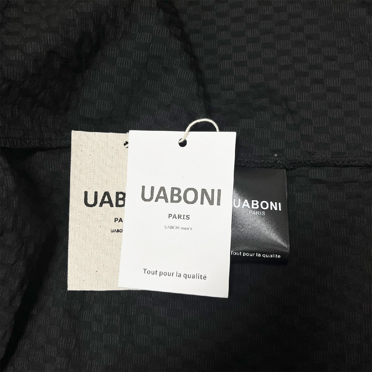 個性EU製＆定価7万◆UABONI*Paris*上下セット*ユアボニ*パリ発◆薄手 快適 速乾 総柄 フリンジ 立体感 半袖シャツ ハーフパンツ 2XL/52_画像9