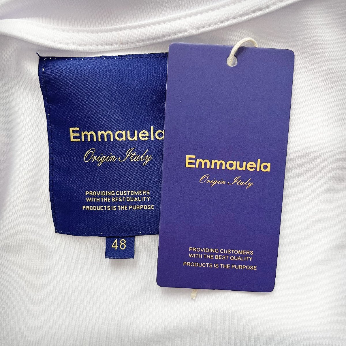 高級・半袖Tシャツ 定価2万◆Emmauela・イタリア・ミラノ発◆薄手 通気 快適 オシャレ クルーネック カットソー レジャー 春夏 2XL/52_画像9