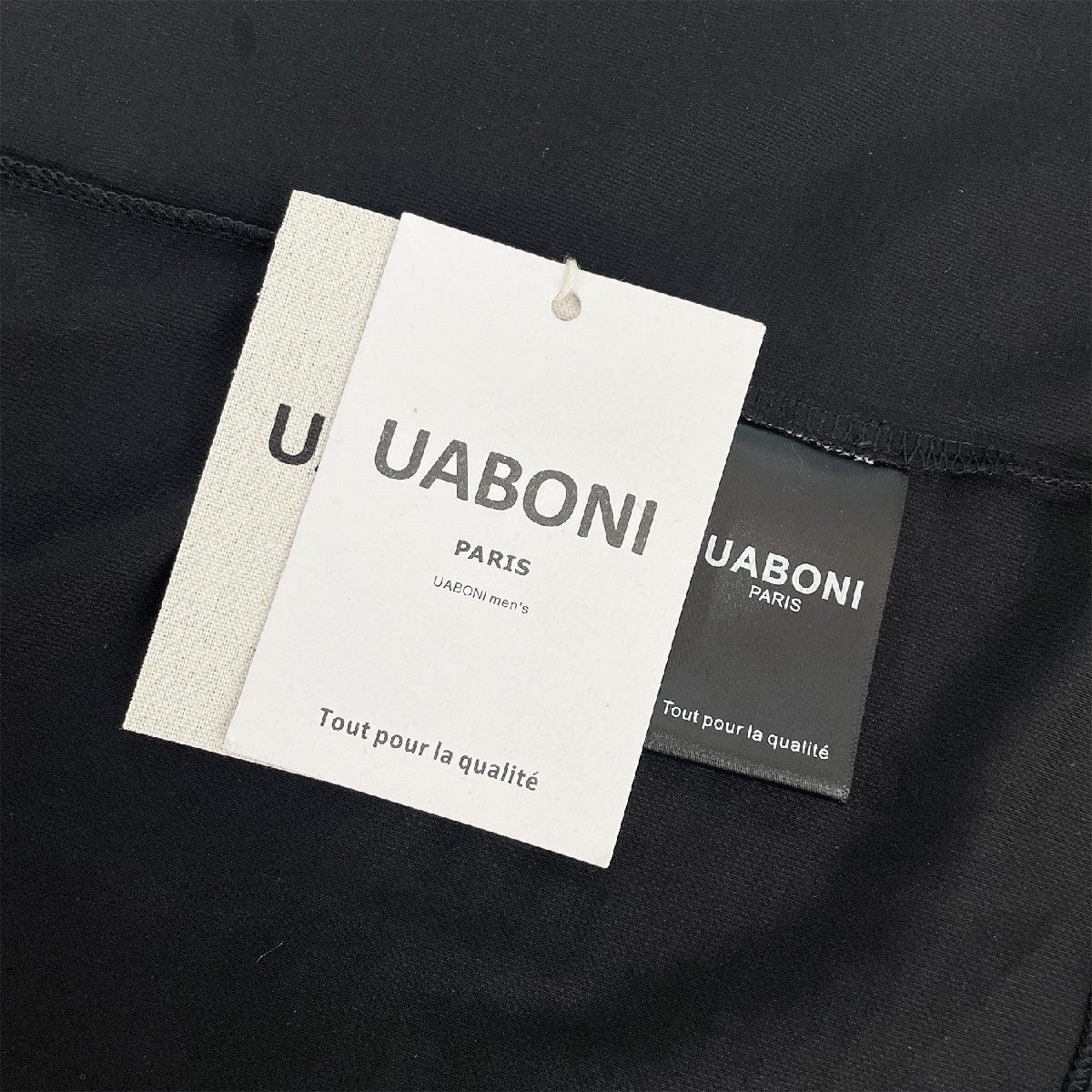 高級EU製＆定価2万◆UABONI*Paris*半袖ポロシャツ*ユアボニ*パリ発◆通気 快適 キラキラ ラインストーン 上品 華奢 ビジネス メンズ XL/50_画像10