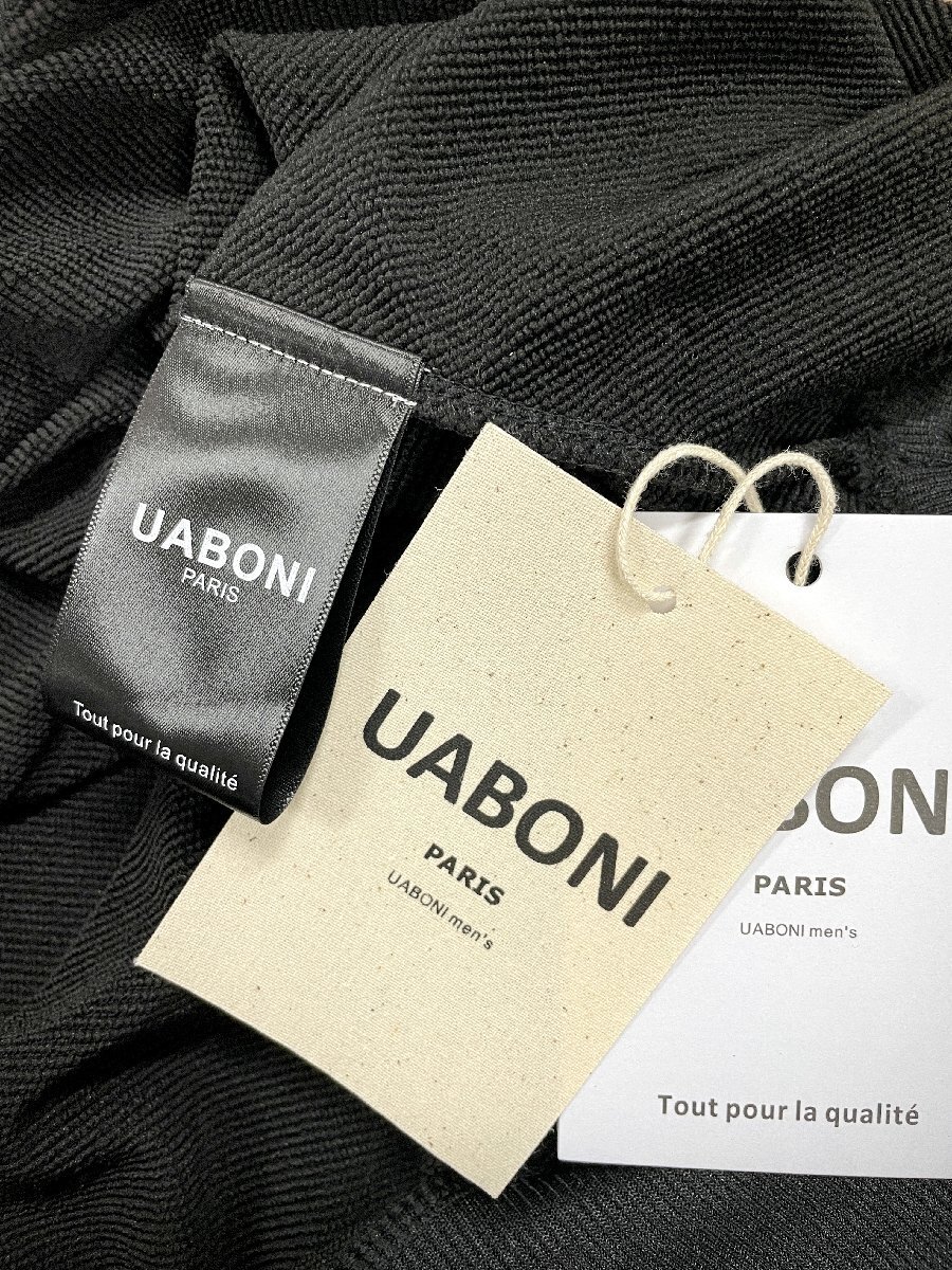 逸品EU製＆定価4万◆UABONI*Paris*ユアボニ*トレーナー*フランス◆コットン 軽量 クマ クルーネック ブラック レジャー スウェット L/48_画像7