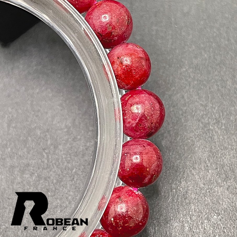 逸品 EU製 定価5万円★ROBEAN・ルビー★ブレスレット パワーストーン 天然石 綺麗 お守り 8-8.6mm 1001G1395の画像5