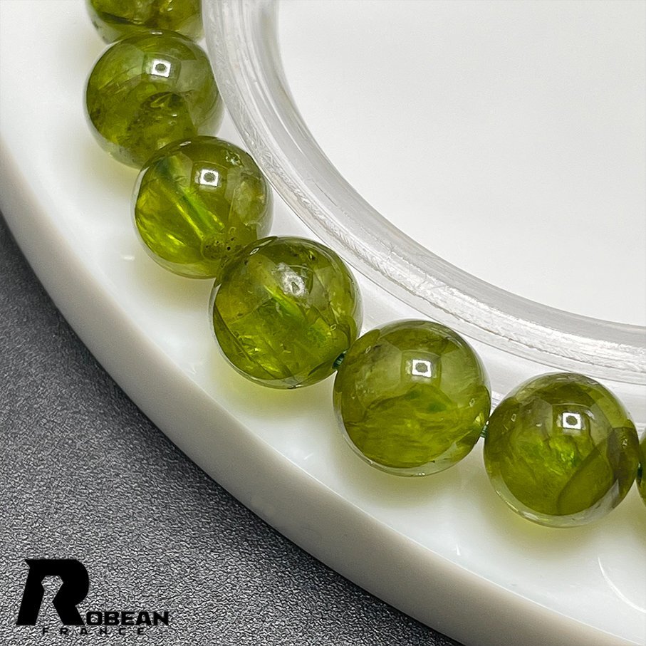 ..EU производства обычная цена 9 десять тысяч иен *ROBEAN* зеленый оливин * Power Stone браслет натуральный камень необогащённая руда красивый амулет подарок 7.9-8.4mm C329032
