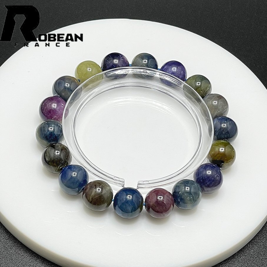 逸品 EU製 定価9万円★ROBEAN・サファイア★パワーストーン アクセサリー 天然石 青玉 きれいめ 約10.9-11.2mm 1008J147_画像1