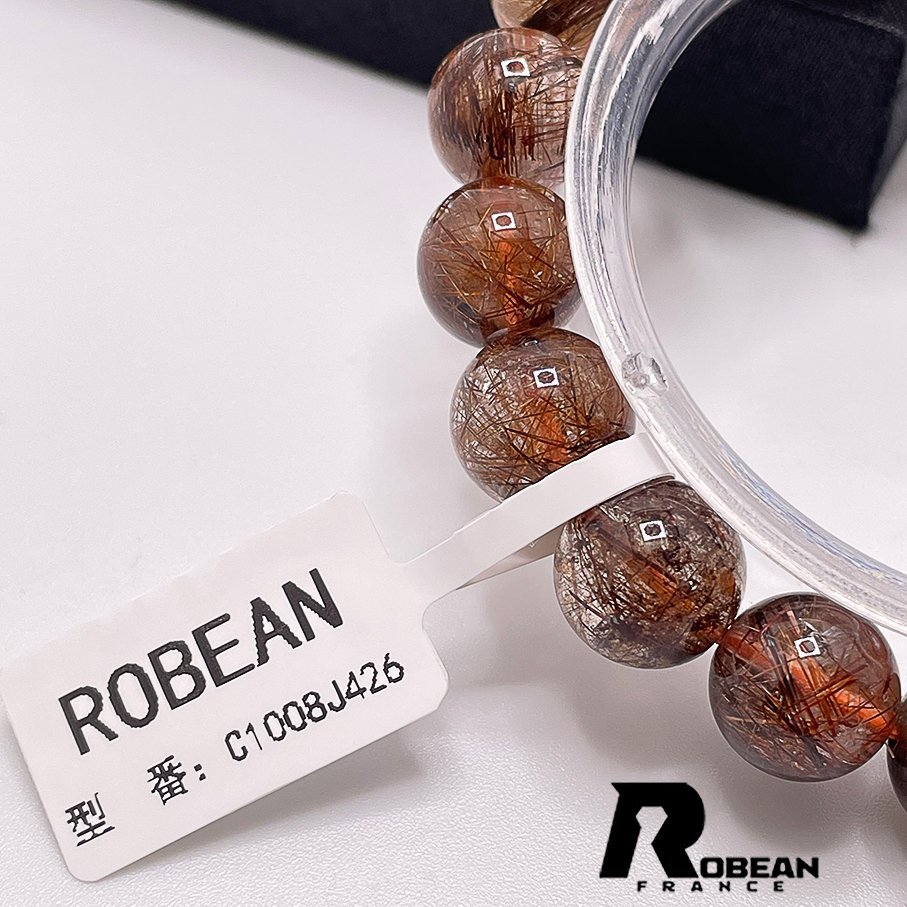 綺麗 EU製 定価12万円★ROBEAN・ブラウンルチルクォーツ★ブレスレット パワーストーン 天然石 綺麗 金運 お守り 10.9-11.8mm C1008J426_画像7