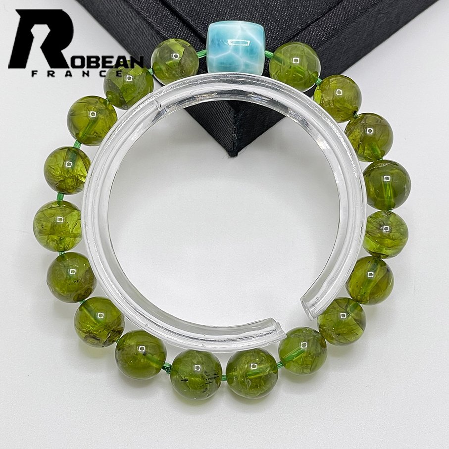 ..EU made regular price 13 ten thousand jpy *ROBEAN* green peridot *lalima-* Power Stone bracele natural stone beautiful amulet 9.5*11mm Z1001G1318