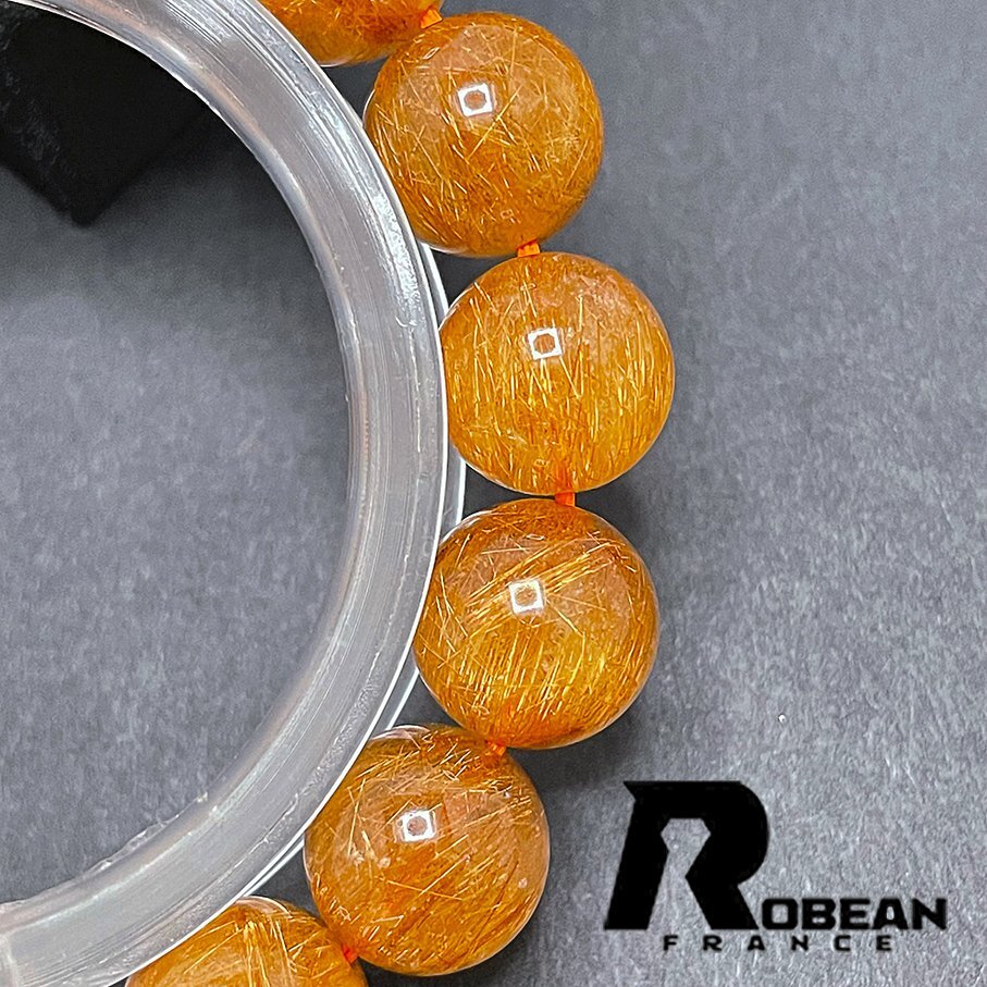 ..EU made regular price 17 ten thousand jpy *ROBEAN* copper . rutile quartz * bracele Power Stone natural stone luck with money amulet gift 11.8-12.3mm 1001G1246