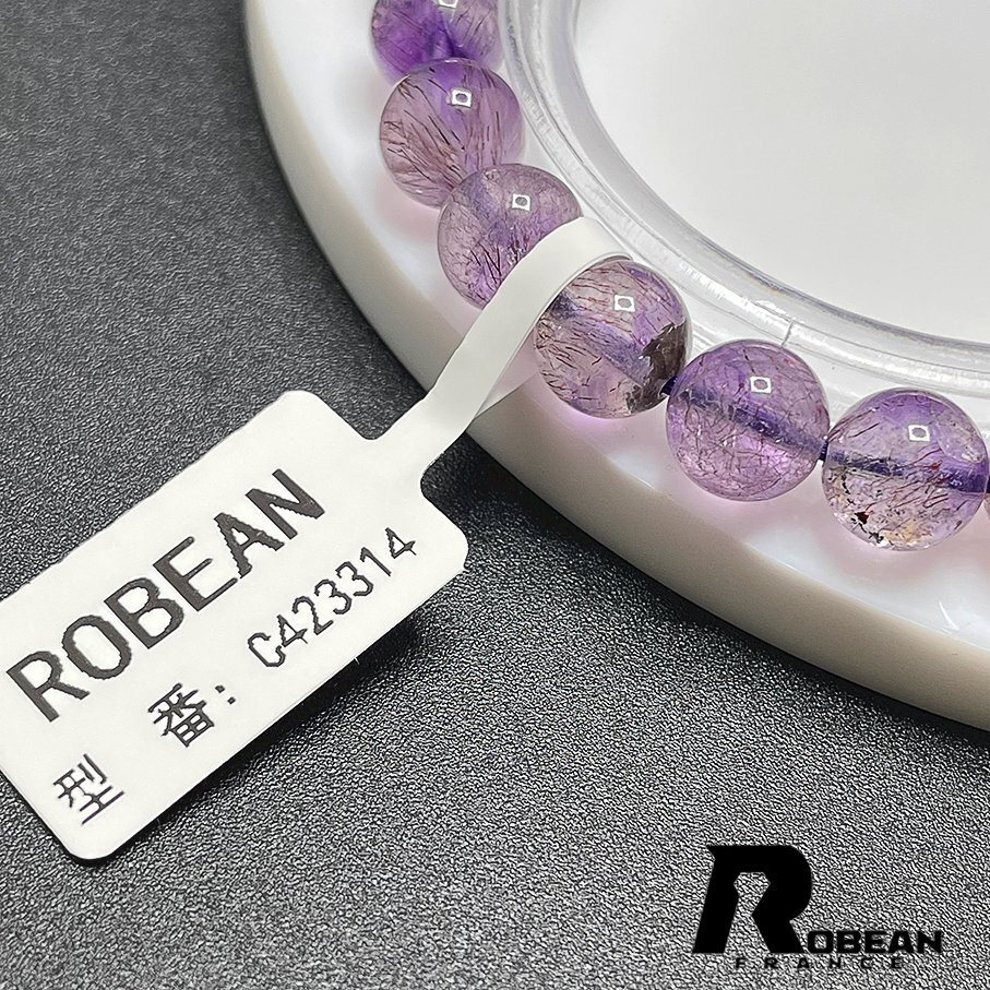 逸品 EU製 定価8万円★ROBEAN・花火スーパーセブン・ブラック★パワーストーン ブレスレット 天然石 プレゼント 8-8.7mm C423314_画像8