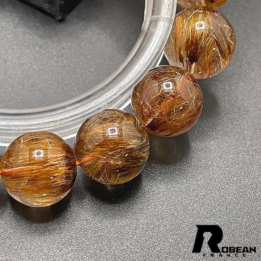 逸品 EU製 定価25万円★ROBEAN・シルバールチル★パワーストーン ブレスレット 銀針水晶 天然石 原石 綺麗 お守り 12.9-13.7mm C509515_画像5