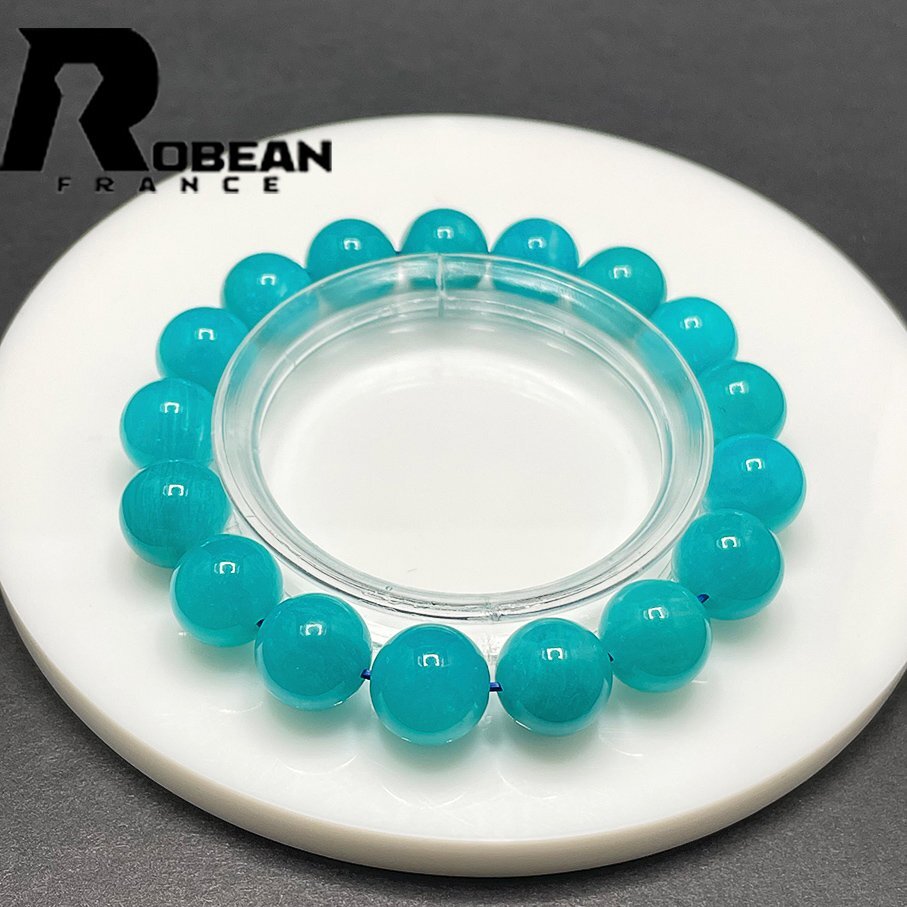 絶賛 EU製 定価5万円★ROBEAN・アマゾナイト★パワーストーン ブレスレット アクセサリー 開運 綺麗 お守り 贈り物 11.7-12.3mm 1004T029_画像2