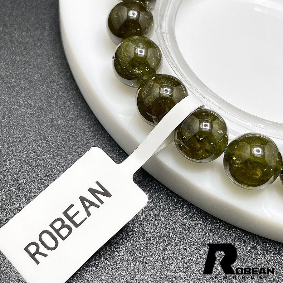 絶賛 EU製 定価8万円★ROBEAN・グリーンガーネット★パワーストーン ブレスレット天 然石 幸運 お守り プレゼント 10-10.3mm 1008J318_画像7