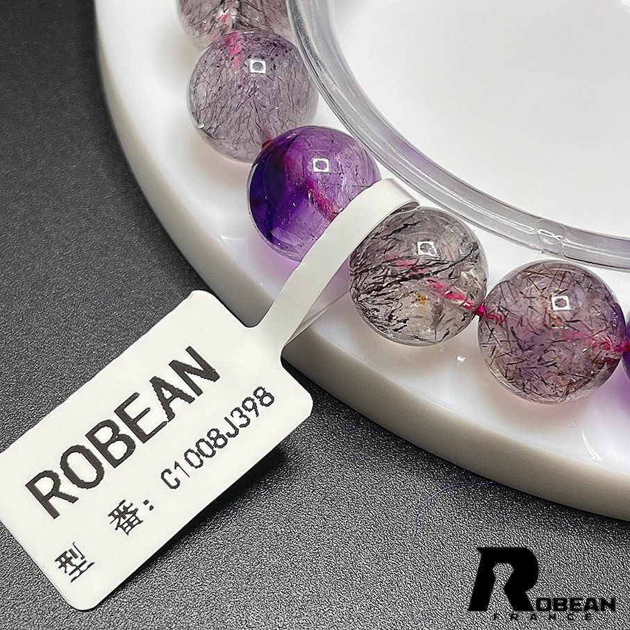 逸品 EU製 定価9万円★ROBEAN・スーパーセブン★パワーストーン ブレスレット 天然石 原石 お守り プレゼント 11.3-11.8mm C1008J398_画像7