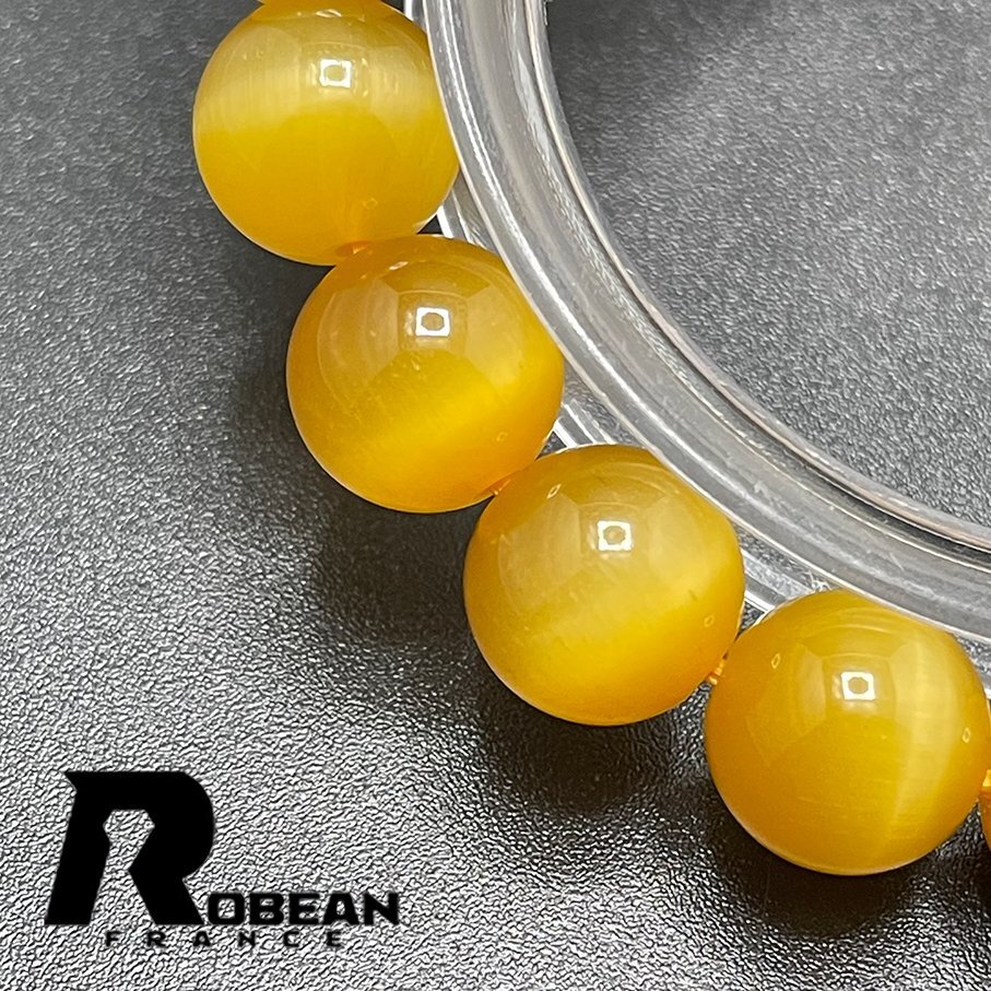 高級 EU製 定価5万円★ROBEAN・ゴールデンタイガーアイ★ブレスレット パワーストーン 天然石 数珠 金運 お守り 10.2-10.8mm 1008J027_画像5