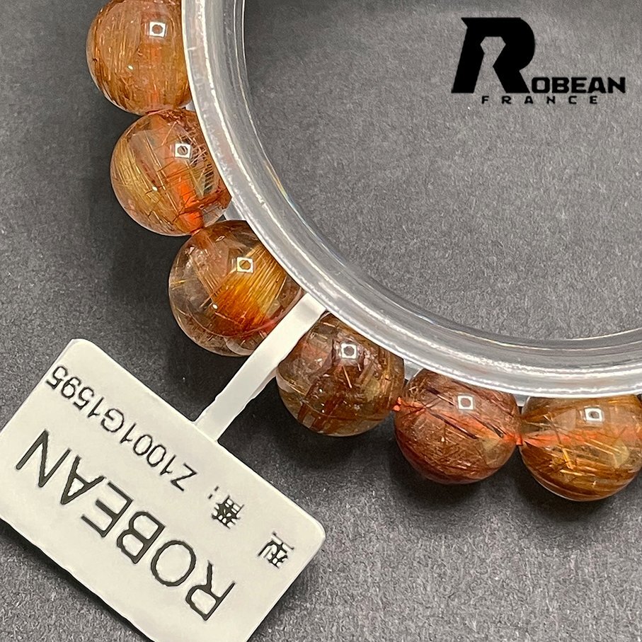 上級 EU製 定価10万円★ROBEAN・ブラウンルチルクォーツ★ブレスレット パワーストーン 天然石 綺麗 金運 お守り 10.1-10.5mm Z1001G1595_画像5