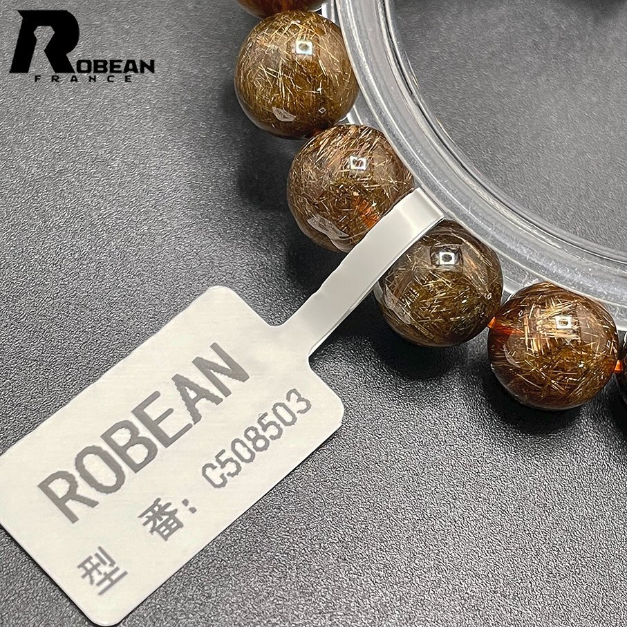 綺麗 EU製 定価13万円★ROBEAN・シルバールチル★パワーストーン ブレスレット 銀針水晶 天然石 原石 綺麗 お守り 9.9-10.3mm C508503_画像8