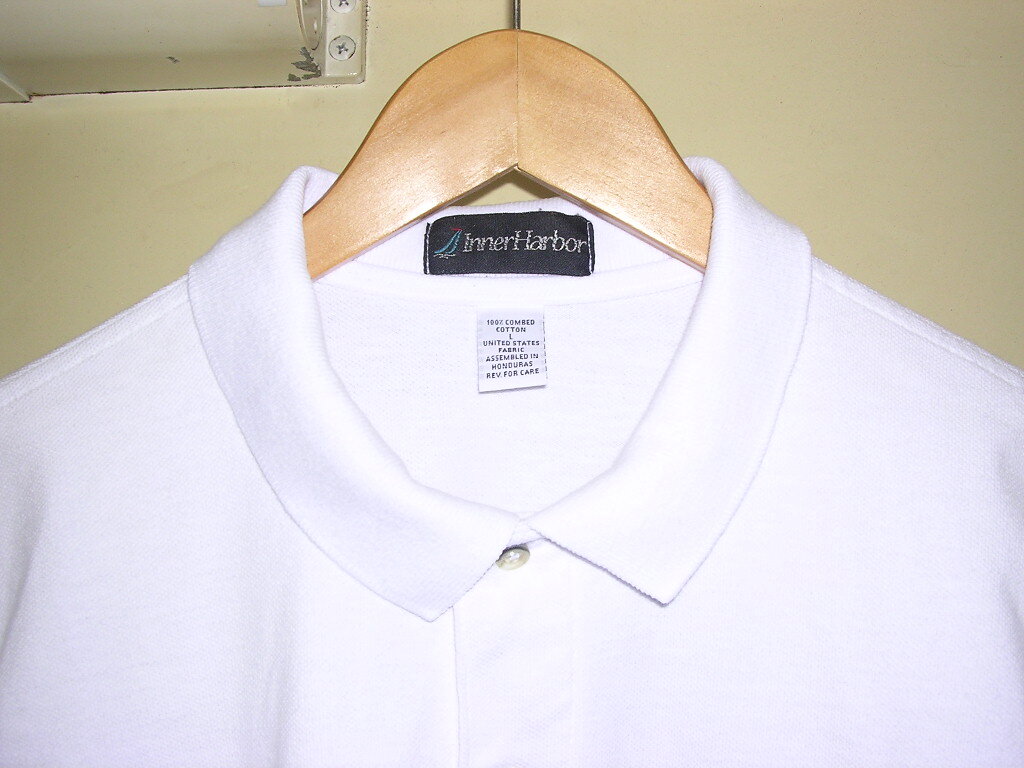 90s InnerHarbor 企業物 刺繍ロゴ ポロシャツ L 白 vintage old Tシャツ_画像3