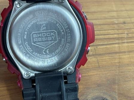 Arコンパクト 稼働品 CASIO カシオ Gショック マルチバンド6 タフソーラー 腕時計 AWG-M100SRB Red & Black ソーラー G-SHOCK 現状品 の画像9