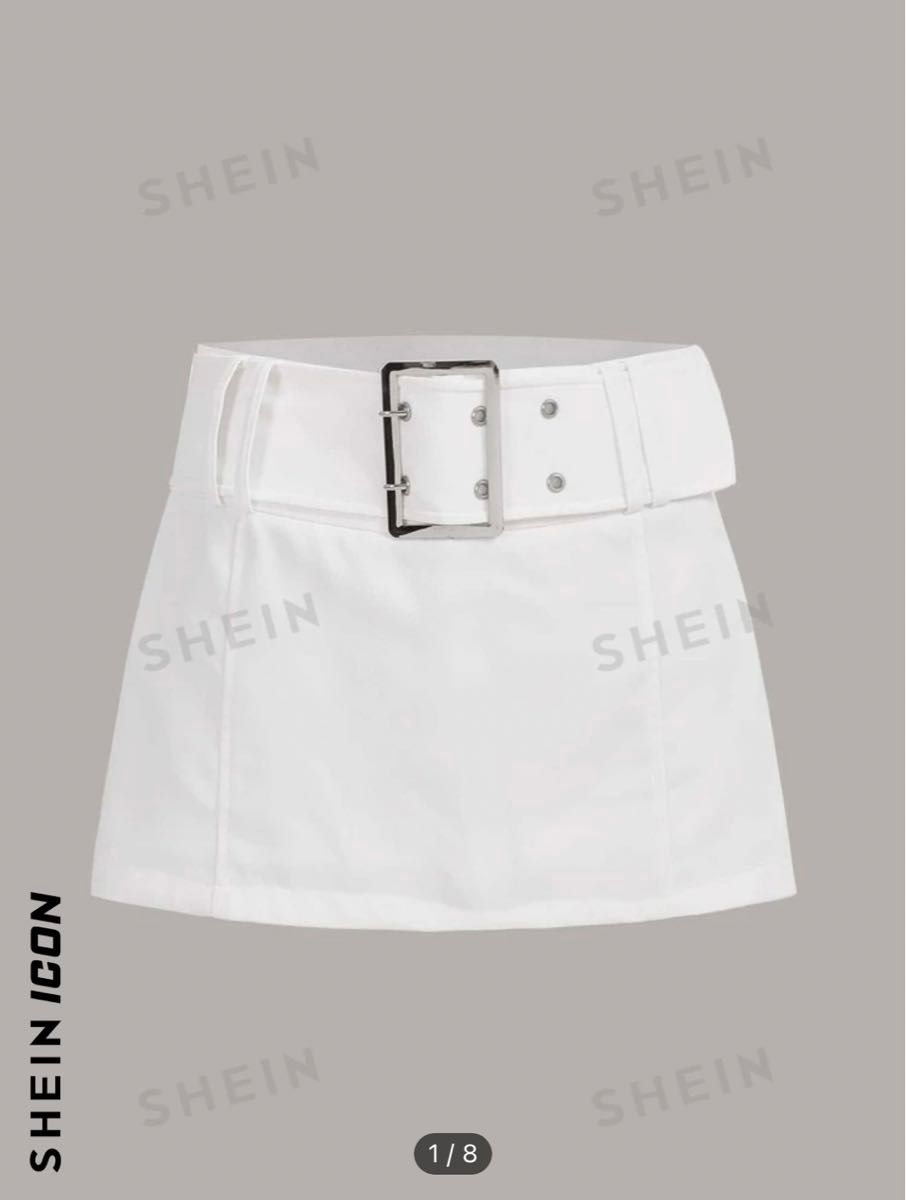 SHEIN ICON ローライズ バックルのディテール スカート