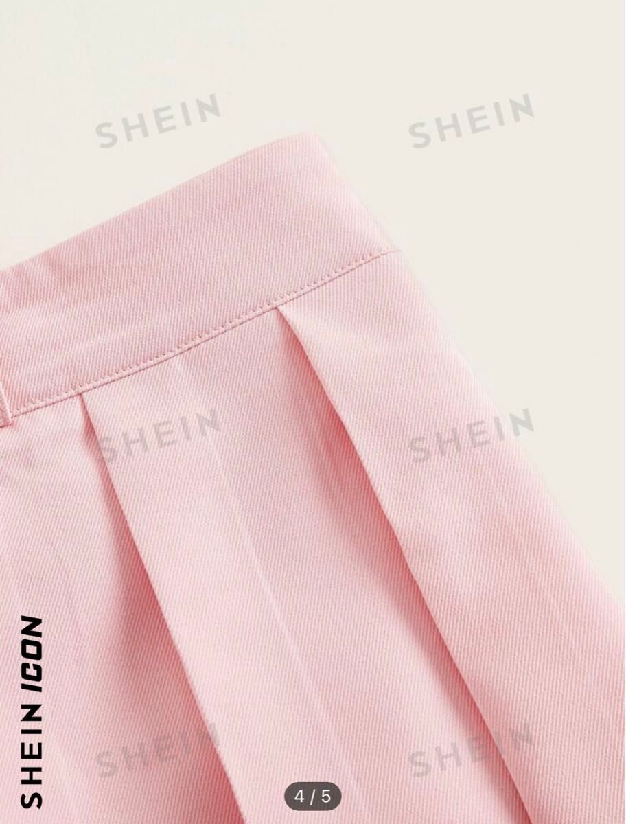 SHEIN ICON カットアウト ノットサイド プリーツスカート