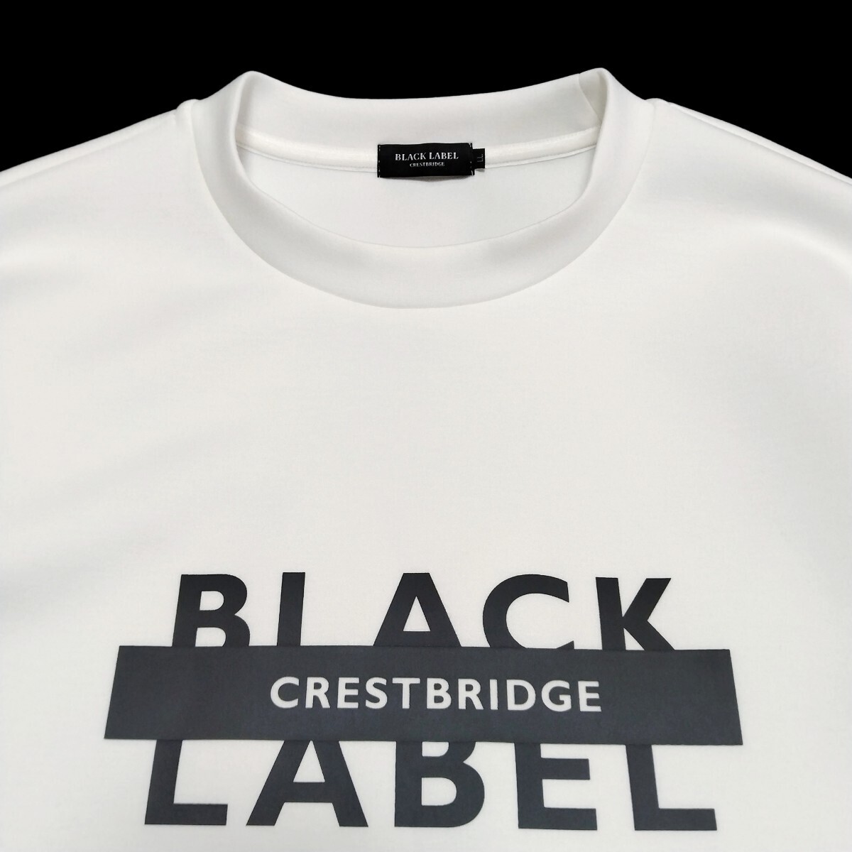 ブラックレーベル クレストブリッジ■サイドCBチェック/ネームプリント 大きめLLサイズ 白 スウェット BLACK LABEL CRESTBRIDGE _画像2