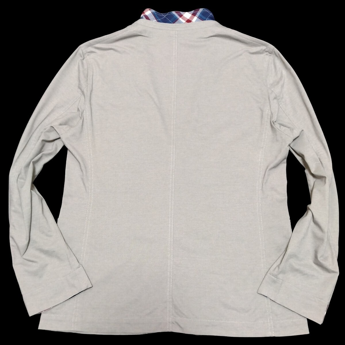  Burberry Black Label # воротник обратная сторона / манжеты обратная сторона noba проверка редкий LL размер серый серия summer tailored jacket BURBERRY BLACK LABEL