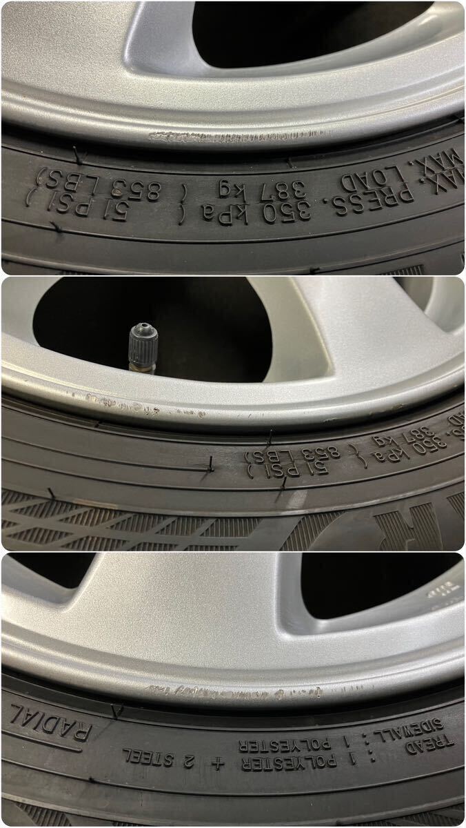 2022年製GOODYEAR付 スバル R2 155/65R14 4.5J+45 4穴 PCD100 M14 ハブ径59 純正14インチ アルミ ホイール 4H ピッチ100 ENKEI製 RC1 RC2_画像6