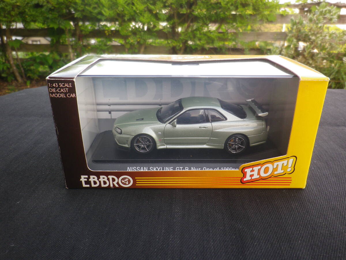 絶版！MMP 1/43 NISSAN 日産 SKYLINE スカイライン GT-R R34 V-SpecⅡNur ミレニアムジェイド 369 エブロの画像9