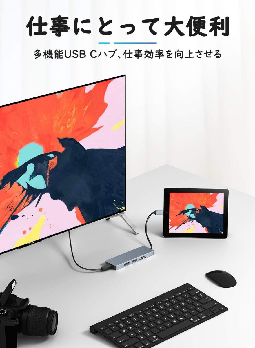 【新品未使用】USBハブ マルチポート 5-in-1 Lemorele Type-C アダプタ 4K&1080P出力 HDMI