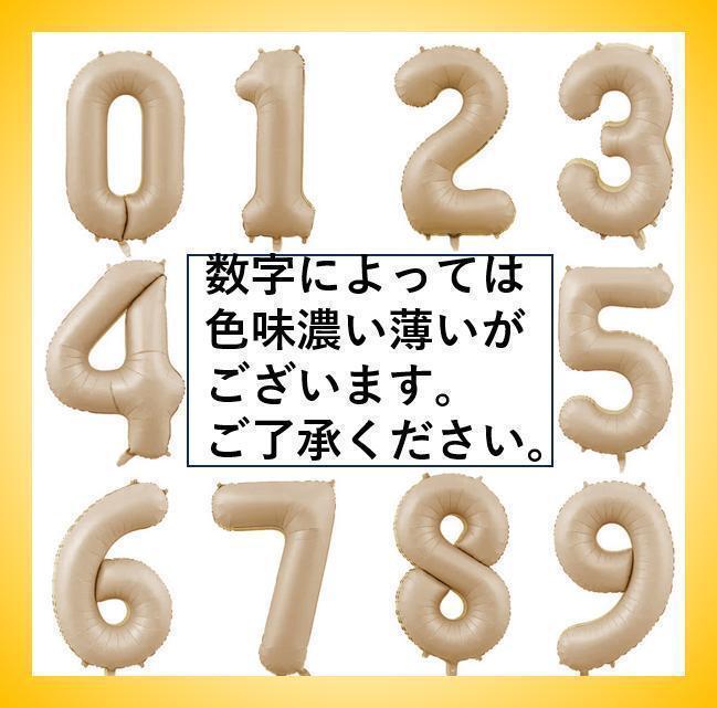 ナンバーバルーン【4】キャラメル色 32インチ 数字 誕生日 お祝い事_画像2