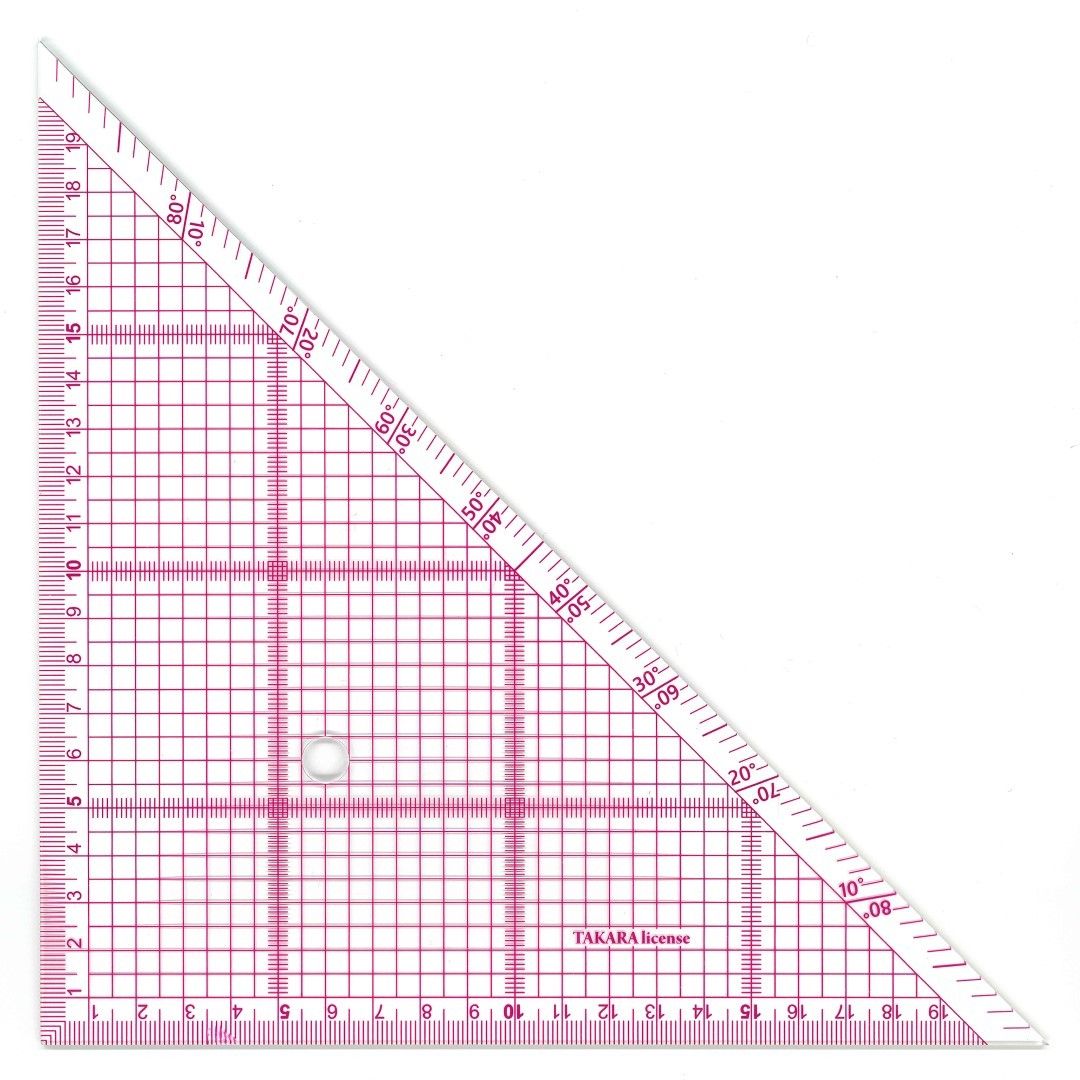 タカラ 方眼三角定規 レイアウト用 30cm × 2mm セット 三角定規 方眼目盛付 勾配定規 分度器 製図 セット