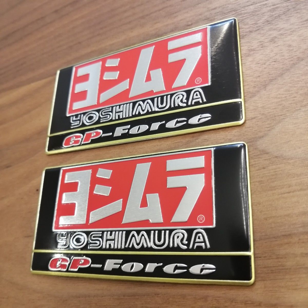 ヨシムラ GP-Force"金枠"アルミ耐熱ステッカー×2枚