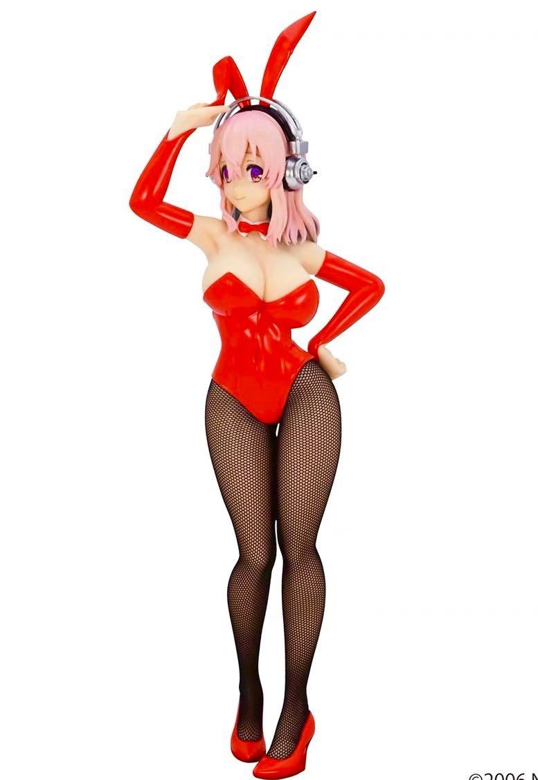  unopened goods * Super Sonico bunny girl Leotard BiCute Bunnies Figure red color ver. height approximately 28cm
