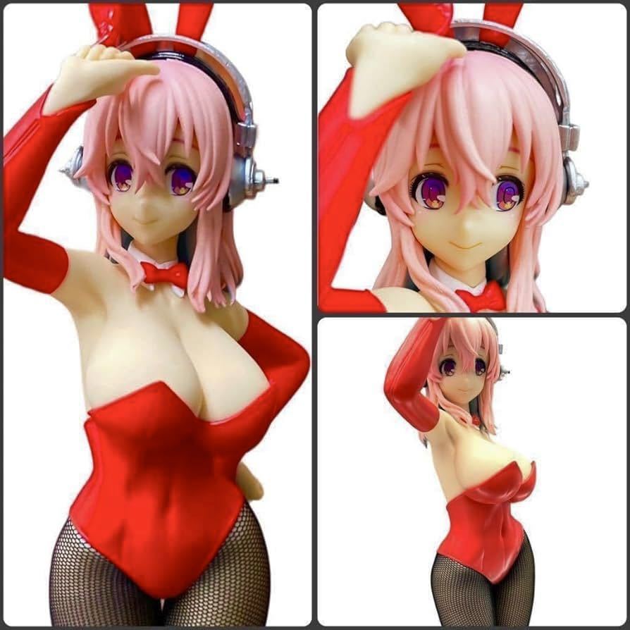  unopened goods * Super Sonico bunny girl Leotard BiCute Bunnies Figure red color ver. height approximately 28cm