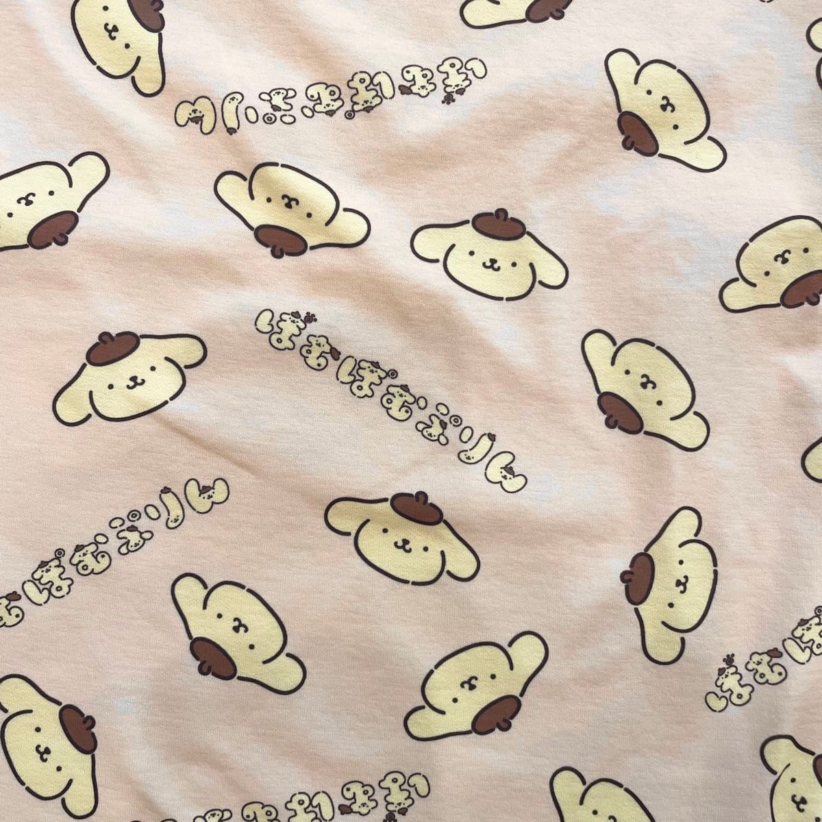 【L】サンリオ　ポムポムプリン　総柄　半袖Tシャツ　レディース●Sanrio ルームウェア　スポーツウェア　サンリオピューロランド