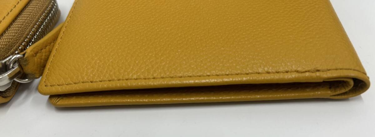 Business Leather Factory ビジネスレザーファクトリー レザー 折りたたみ財布 キーケース イエロー 黄色 ２点セット おまとめ_画像3