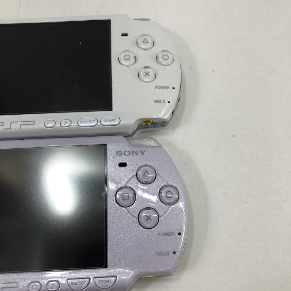 (27060)▲【1円～】PSP 2台セット 本体のみ / 基本動作確認済み UMDスロット異音あり / PSP-2000 ホワイト PSP-3000 パープル 現状品_画像3