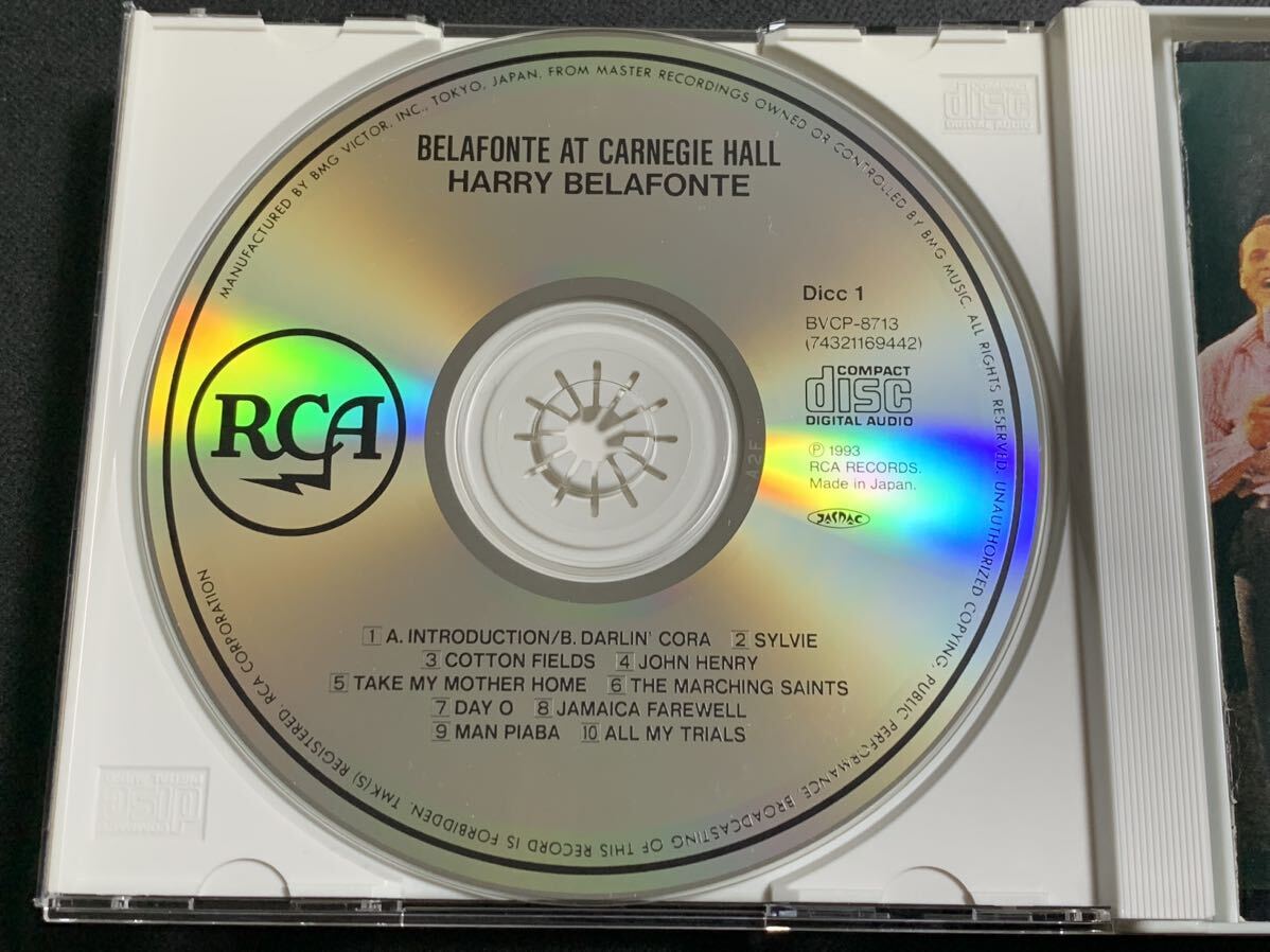 #5/ Harry Belafonte(ハリーベラフォンテ) 『ベラフォンテ・カーネギー・ホール・コンサート』CD2枚組、BVCP-8713-4、盤面2枚共に良好_画像3