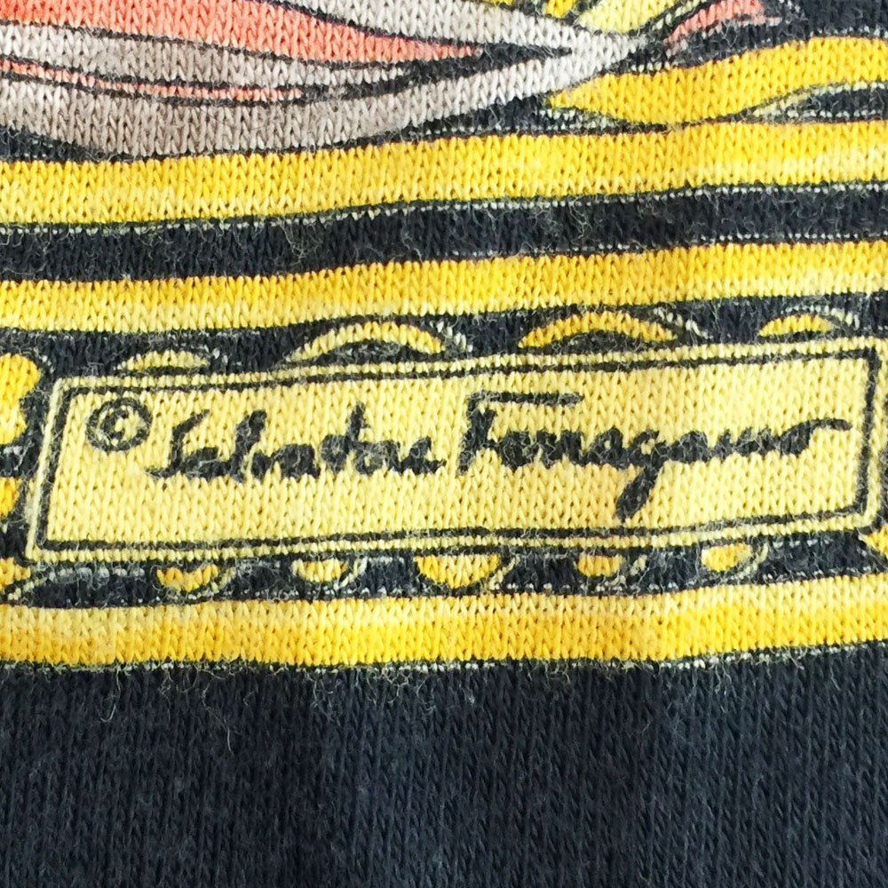 ★Salvatore Ferragamo サルヴァトーレフェラガモ 半袖 プリントTシャツ レディース サイズS ブラック シマウマ 花柄 136180843 1BA/42032_画像5