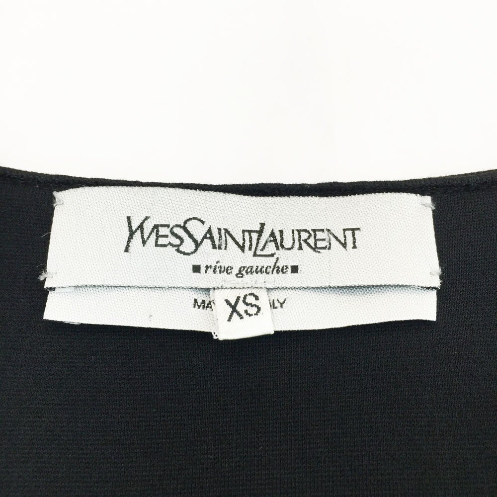 ★美品 Yves Saint Laurent rive gauche イヴサンローラン 半袖ジャージー ワンピース レディースXS ブラック 188071 Y2HCS 1BA/91498_画像6