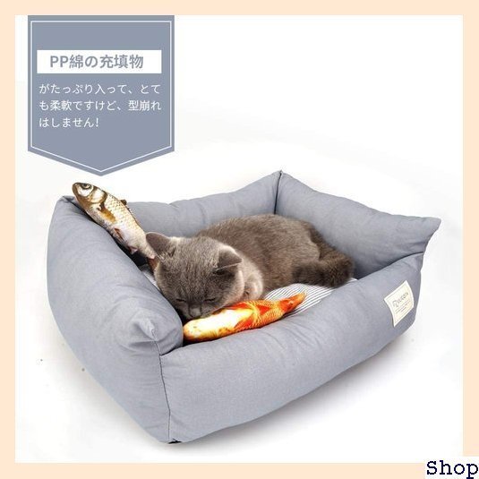 CHQ1865#ペットベッド グレーS 中小型犬/猫用 柔らかい 洗える 能 通 寝床 犬用ベッド 猫用 ペットソフ_画像2