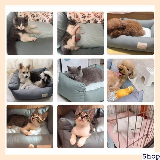 CHQ1865#ペットベッド グレーS 中小型犬/猫用 柔らかい 洗える 能 通 寝床 犬用ベッド 猫用 ペットソフ_画像5