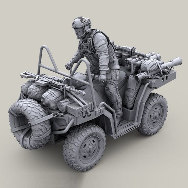  фигурка  1/35 ... ...  особый ...  Америка  ATV  неокрашенный   разобранный  DJ1057