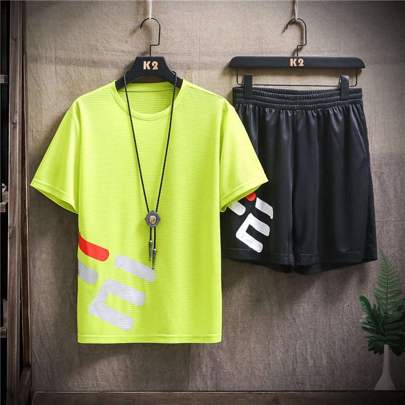 CHQ521# men's sweatshirt sportswear setup sweat top and bottom set jersey T-shirt shorts short pants 